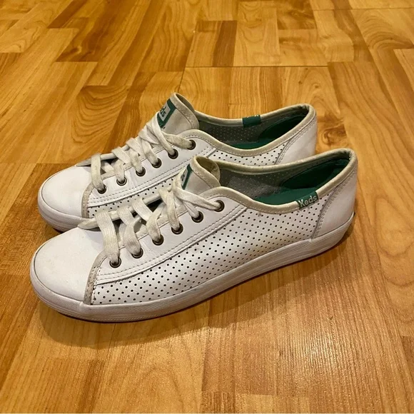 Keds white perforated leather lace up sneakers Size 6.5 - Picture 7 of 7